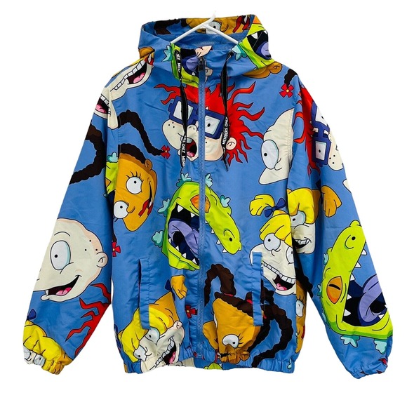 Mens‎ M Members Only Rugrats Hooded Jacket Purple Zip Nickelodeon Collab Flaw - Picture 1 of 9